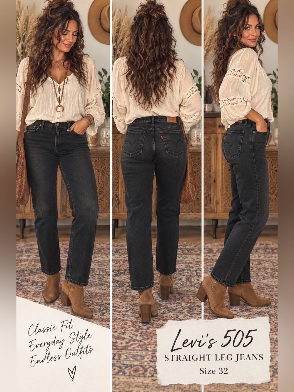 Levi’s 505 Straight Black Jeans